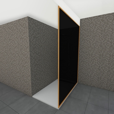 Glazen douchewand tot plafond | Koper