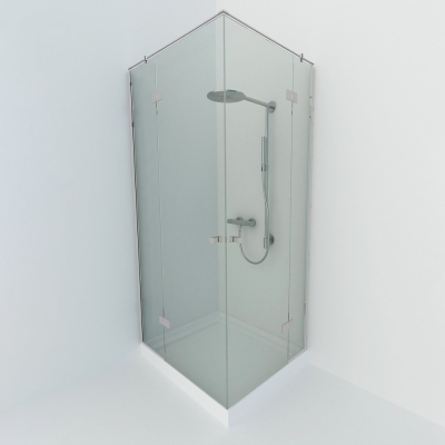 Glazen douchecabine hoekinstap | RVS