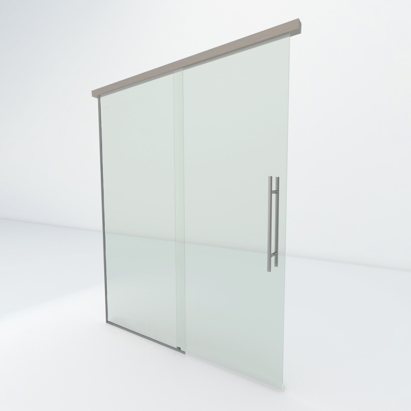 Glazen schuifdeur met zijpaneel | RVS