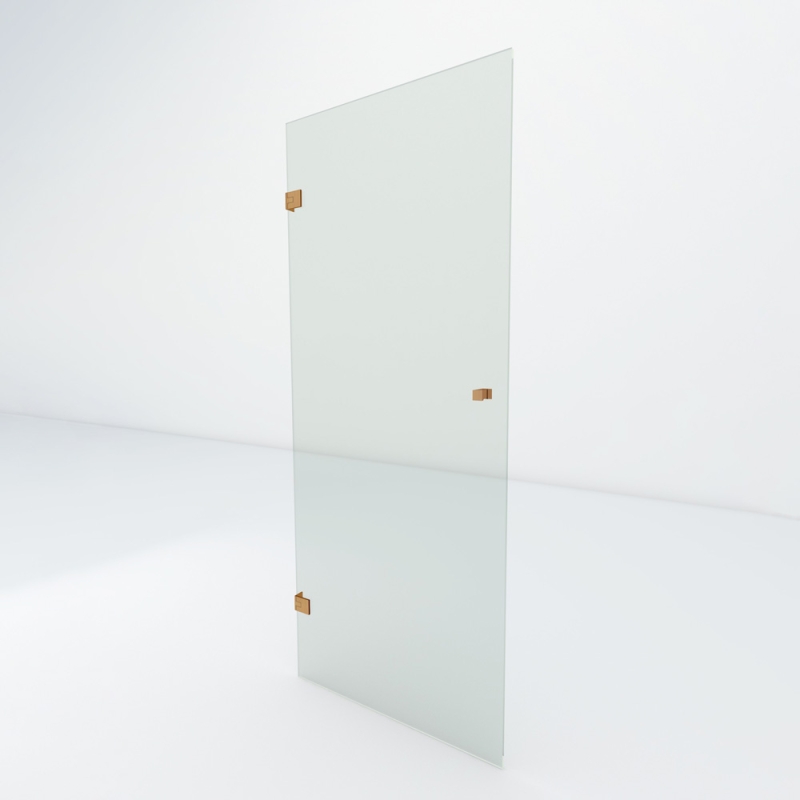 Glazen douchedeur | Koper