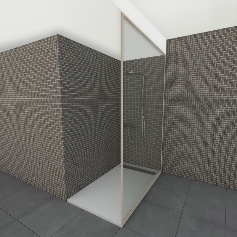 Glazen douchewand tot plafond | Brons