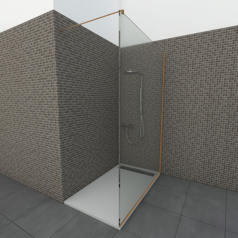 Glazen douchewand | Koper